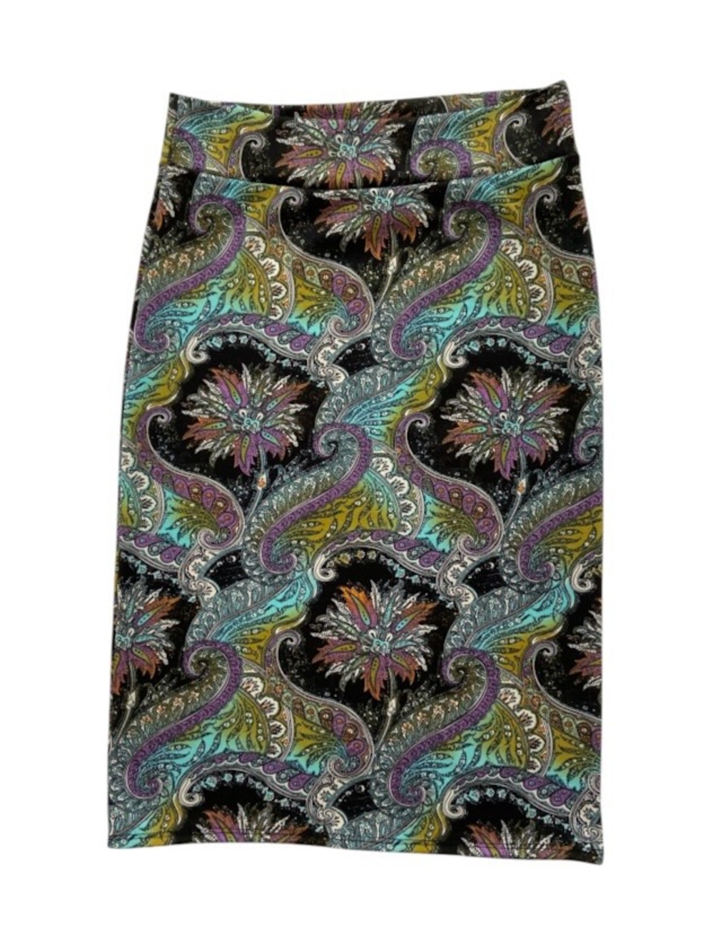 Azules Whimsigoth Paisley Pencil Midi Skirt Small Y2K Boho Stretchy 90s